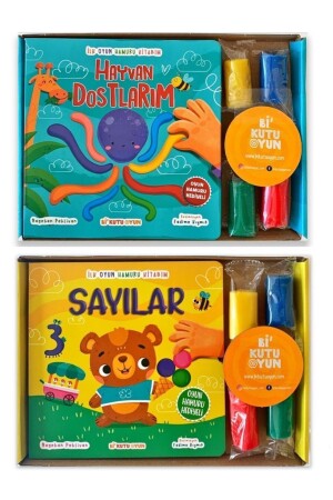 Ilk Oyun Hamuru Kitabım – Hayvan Dostlarım Ve Sayılar 2 Adet BIKUTU-2LI - Bi Kutu Oyun