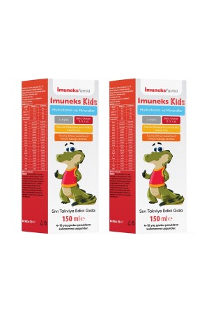 İmuneks Farma Kids Multi Vitamin Ve Mineraller İçeren Sıvı Takviye Edici Gıda 150 ml x 2 Adet - Imuneks