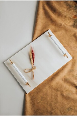 MNZ-Thin Marble White Promise/Engagement Tray 30*20, معقب ملف الملف المعدني TYC00772830433 - MERALP