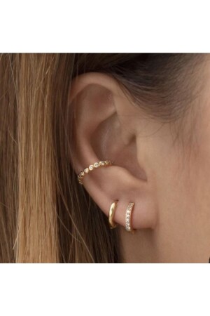 Ince Minimal Earcuff Sıkıştırmalı Kıkırdak Küpesi - 2