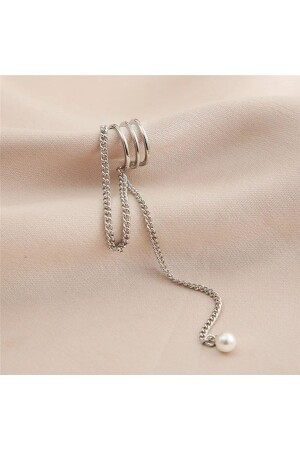 İnci Detaylı Deliksiz Kıkırdak Küpe- Ear Cuff Kadın Küpe - 5