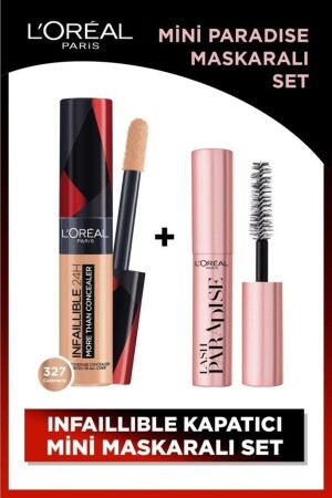 Infaillible 24h All-Face Concealer 327 Cashmere&mini Paradise Mascara 4. 7 ml Make-up-Set - 3