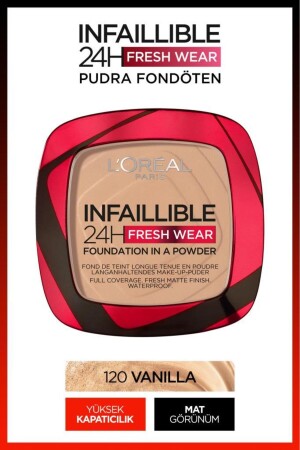 Infaillible 24h Fresh Wear Powder Foundation 120 Vanille PDRFNDTN - 1