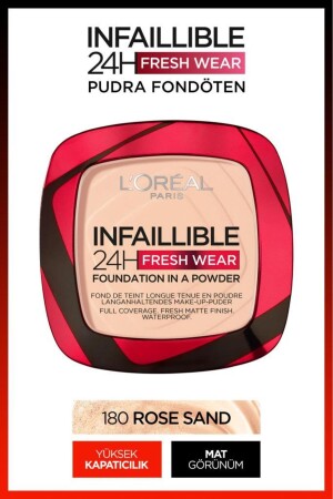 Infaillible 24h Fresh Wear Powder Foundation 180 Rose Sand PDRFNDTN - 1