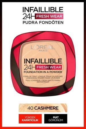 Infaillible 24h Fresh Wear Powder Foundation 40 Cashmere PDRFNDTN - 1