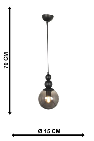 Infinite Single Kronleuchter aus schwarzem Rauchglas - 6