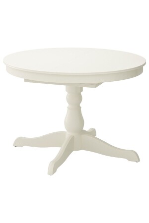 INGATORP beyaz 4-6 kişilik yuvarlak yemek masası - 1