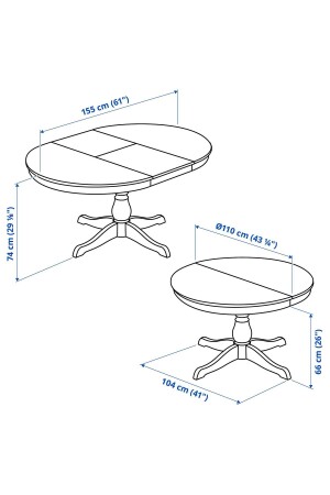 INGATORP beyaz 4-6 kişilik yuvarlak yemek masası - 6