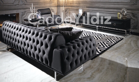 İngiltere Black Luxury Kanepe - 4