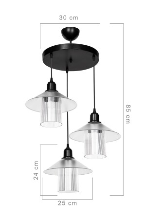 Inka 3-teiliges schwarzes optisch transparentes MNG mit transparentem Kopf. 7014 - 3