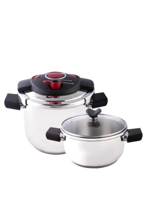 Innocook 4-6,5 Lt Düdüklü Tencere Seti Kırmızı 600.15.01.0043 - 3