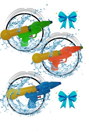 Insgesamt 3 Stück. 2 große Pumpenwasserpistolen (mit 1-Liter-Kammer) und Geschenk (kleine Wasserpistole) zanur004 - 2