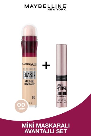 Instant Anti Age Eraser Concealer – 00 Ivory & Mini Lash Sensationelles Mascara-Make-up-Set - 2