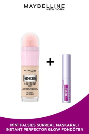 Instant Perfector Glow 4 Etki 1 Arada Fondöten 00 Fair Light & Mini Falsies Surreal Maskara 4.7 ML - 2