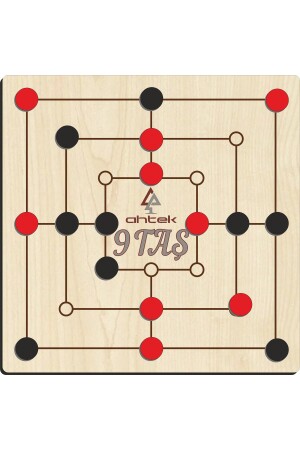 Intelligenz- und Strategiespielset aus Holz, 5 Teile, 9 Steine ​​+ Steine ​​+ Springen und Sammeln + Ludo und Reversi eticset319 - 5