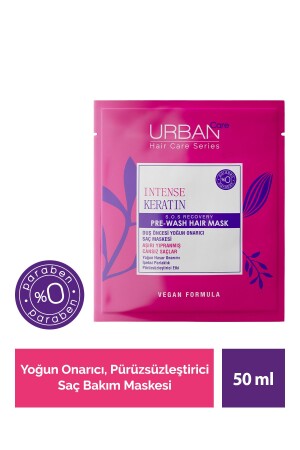 Intense Keratin Aşırı Yıpranmış Saçlar Onarıcı Duş Öncesi Saç Bakım Maskesi-vegan -50ml - 1