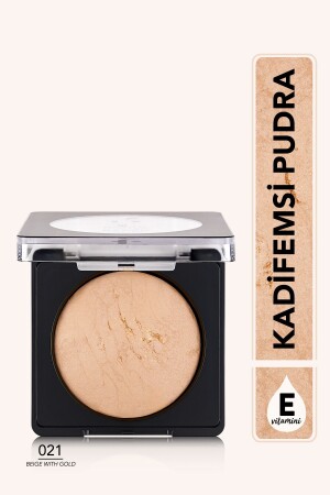 Intensiv pigmentierter gebackener Mattpuder – gebackener Puder – 021 Beige mit Gold – 8682536053532 - 2