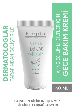 Intensive Nacht-Gesichtspflegecreme gegen Akne, Mitesser und Anti-Unreinheiten für Akne, Mischhaut und fettige Haut, 40 ml 8001060084 - 2