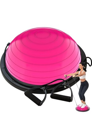 Internationale Standardgrößen, 62 cm, rosa Bosuball, halber Balance-Ball, rutschfester Bosu-Ball - 1