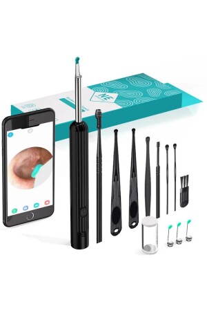 كاميرا تنظيف الأذن بدون لاسلكية ويفاي - iOS أندرويد آيفون متوافقة 1296p HD Led Otoscope Cam - Valkyrie