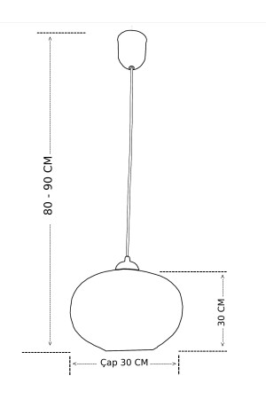 Ip Sarkıt Avize Büyük Boy Top Avize 30 Cm Çap 529060 - 8