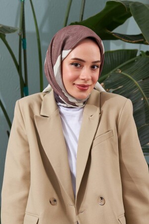 Ipekhan Etnik Desen Serisi Kahverengi Soft Eşarp 1127-05 - İpekhan