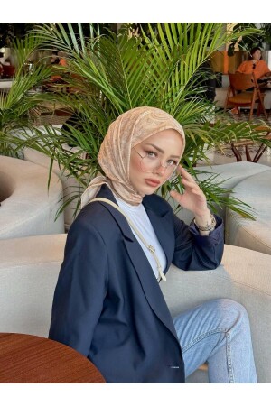 Ipekhan Etnik Serisi Krem Pamuk Eşarp 1116-14 - İpekhan