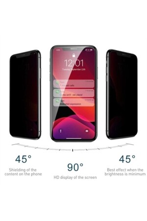 Iphone X-xs Uyumlu Kavisli Gizlilik Filtreli Hayalet Seramik Ekran Koruyucu - 3