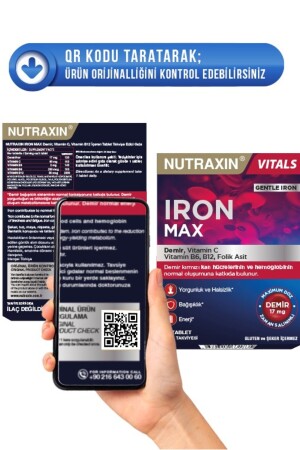 Iron Max 17 Mg 30 Tablet - Demir, C Vitamini, B6 Vitamini, Folik Asit, B12 8680512631835 - 4
