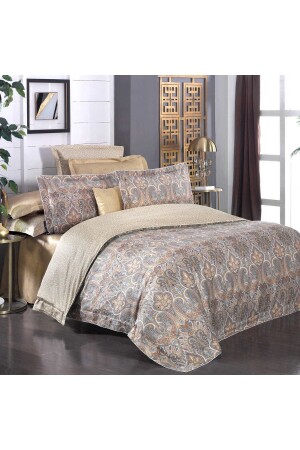 Isfahan Baumwollsatin-Bettbezug-Set für King-Size-Betten, Beige V3, TYC00614059689 - 1