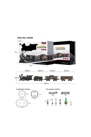 Işıklı ve Sesli Classic Buharlı Tren Set Hediyelik Oyuncak - 9