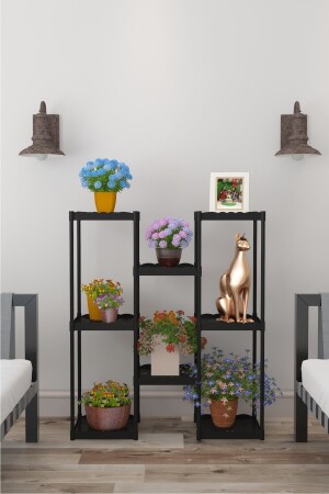 Işıl Blumentopfständer aus Kunststoff mit 8 Ablagen, dekorativer Blumentopf, Blumentopfständer 323_k_s - 4