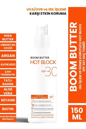 Isıl İşlem ve Güneş Koruyucu Hot Block SPF 30- Saç Toniği 150ML - Boom Butter