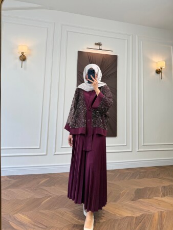 Işıltı Üçlü Takım - Mürdüm - Nuuwears