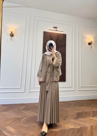 Işıltı Üçlü Takım - Vizon - Nuuwears