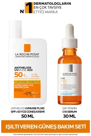 Işıltı Veren Güneş Bakım Seti:anthelios Yüz Güneş Kremi 50 Ml&vitamin C10 Serum 30 ml 8078333056199 - 1