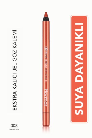 Işıltılı Kalıcı Göz Kalemi (TURUNCU) - Extreme Tattoo Gel Pencil - 008 Orange Pop - 8682536041157 255372 - 2