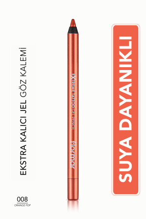 Işıltılı Kalıcı Göz Kalemi (TURUNCU) - Extreme Tattoo Gel Pencil - 008 Orange Pop - 8682536041157 255372 - 1