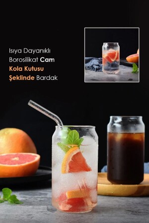 Isıya Dayanıklı Borosilikat Cam Kola Kutusu Şelinde Bardak | Kahve Ve Sunum Bardağı 380ml SKZ08-460 - 4