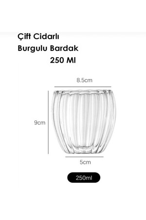 Isıya Dayanıklı Borosilikat Çift Çidarlı Burgulu Bardak | Kahve Ve Sunum Bardağı Borosilikat Bardak Burgu.Bardak - 5