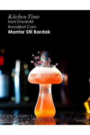 Isıya Dayanıklı Borosilikat Mantar Stil Bardak Kahve Ve Sunum Bardağı Borosilikat Bardak - 2