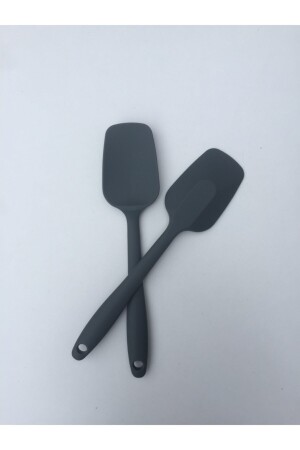 Isıya Dayanıklı Silikon Gri Spatula 2 Adet 21CM-KAŞIK-GRİ - 4