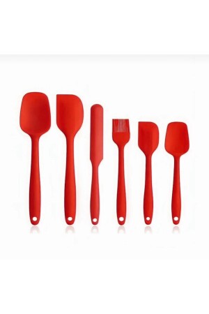 Isıya Dayanıklı Yanmaz Yapışmaz Silikon Spatula Seti 6 Parça - 3