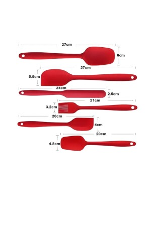 Isıya Dayanıklı Yanmaz Yapışmaz Silikon Spatula Seti 6 Parça - 4