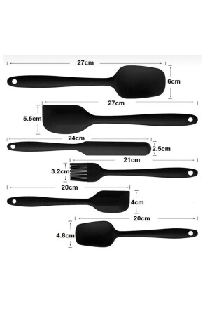 Isıya Dayanıklı Yanmaz Yapışmaz Silikon Spatula Seti 6 Parça Siyah Renkli - Kutulu Ürün MG-SİLİKON-SPATULA-SET-6PRÇ - 3