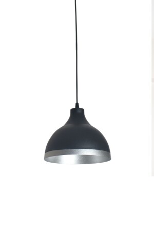 Island Modern Kitchen Cafe Metall innen schwarz, silberfarben, silber gestreift, einzelner Hängelampen-Kronleuchter (Durchmesser 20 cm) - 3