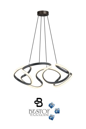 Island Modern Pendelleuchte LED-Kronleuchter – schwarzes Modell – weißes Licht – Wohnzimmer – Flur – Schlafzimmer – Küche helizonblack - 4