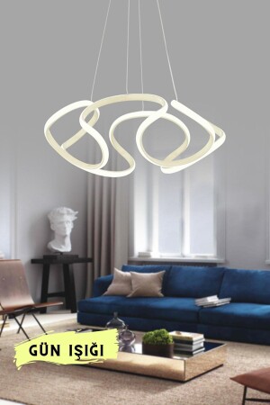 Island Modern Pendelleuchte LED-Kronleuchter – weißes Modell – Tageslicht – Wohnzimmer – Wohnzimmer – Schlafzimmer – Küche helizonwhite - 1