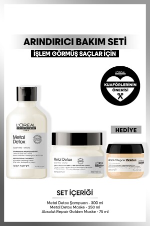 İşlem Görmüş ve Yıpranmış Saçlar İçin Metal Karşıtı Arındırıcı Metal Detox Saç Bakım Seti - L'oreal Professionnel