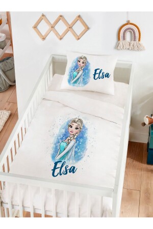 Isme Özel %100 Pamuk Bebek Nevresim Takımı Frozen Elsa 6417328439570 - 1